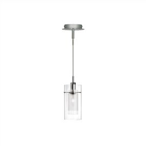 Searchlight Duo 1 - hanglamp - Ø 13 x 100 cm - chroom en bevroren glas