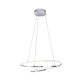 Nova Luce Viareggio - hanglamp - Ø 56 x 120 cm - 29W LED incl. - chroom