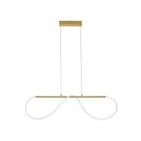 Nova Luce Tiriac - hanglamp - 90 x 20 x 120 cm - 29W dimbare LED incl. - goud en wit