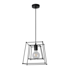 Lucide Edgard - hanglamp - 26 x 26 x 156 cm - zwart