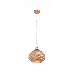 Nova Luce Boho - hanglamp - Ø 28 x 120 cm - rose goud