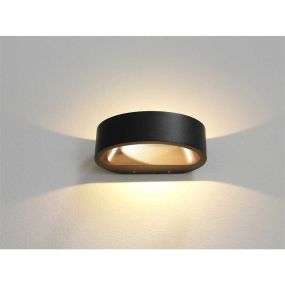 Artdelight Sharp - buiten wandverlichting - 19 x 10 x 7 cm - 7,2W dimbare LED incl. - IP65 - zwart en goud