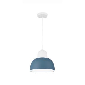 Nova Luce Victoria - hanglamp - Ø 26 x 120 cm - blauw en wit