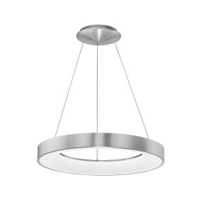 Nova Luce Rando Thin - hanglamp - Ø 60 x 120 cm - 50W dimbare LED incl. - geborsteld zilver