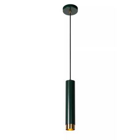 Lucide Floris - hanglamp - Ø 5,9 x 182 cm - groen en messing