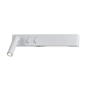 VK Lighting Bar - wandverlichting met linkse leeslamp - 30 x 17 x 5 cm - 3W + 6W LED incl. - wit