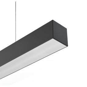 Lichtkoning Line - hanglamp - 58 x 5,3 x 5,3 cm - 16W LED incl. - zwart - dimbaar met afstandsbediening - warm witte lichtkleur (3000K)