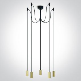 ONE Light E27 Pendant Tubes - hanglamp - Ø 4,2 x 209,5 cm - geborsteld messing