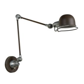 Lucide Honore - wandlamp met schakelaar - 10,5 x 70 x 46 cm - roest bruin