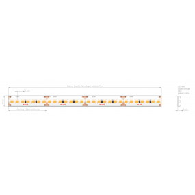 KLUS LED strip - 1cm breed, 500cm lengte - 24Vdc - dimbaar - 16,4W LED per meter - 266 LEDs per meter - IP65 - 3000K